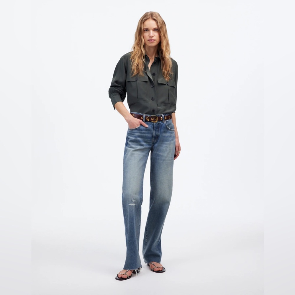 Madewell The Petite Dean Easy Straight Jean in Monessen Wash, Size 29P